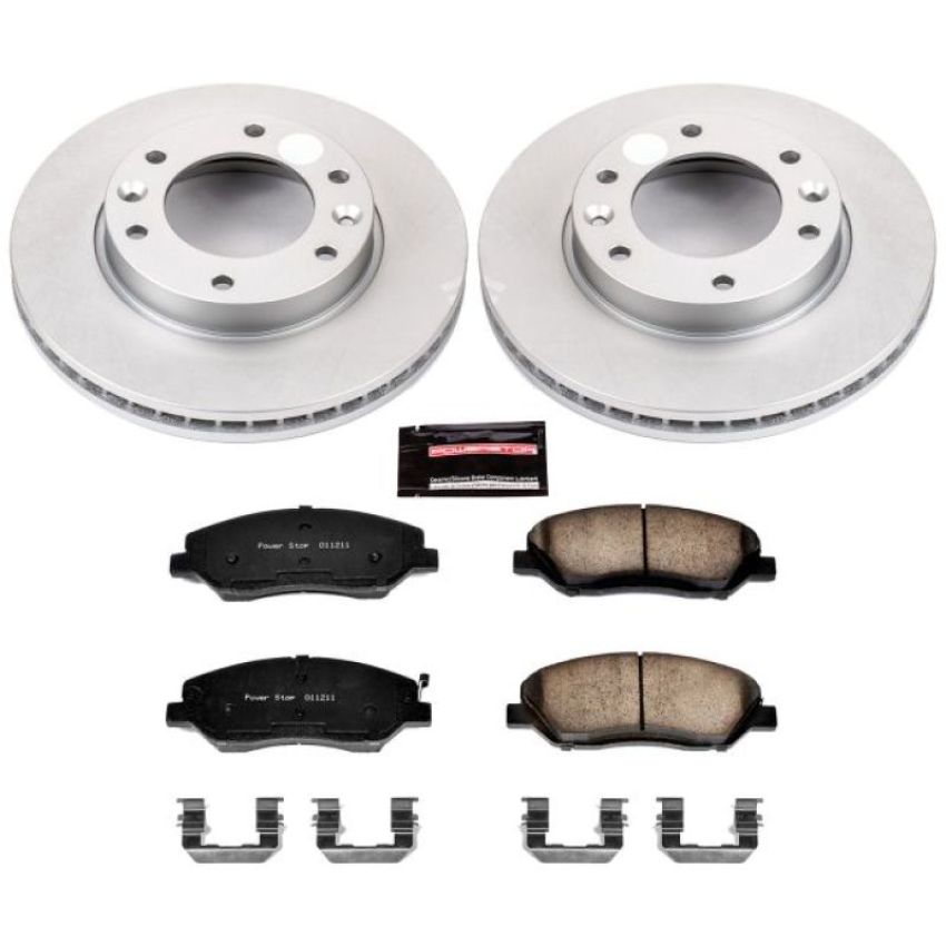 PowerStop CRK4664 Genuine Geomet Coated Rotor and Low-Dust Ceramic Brake Pad Kit