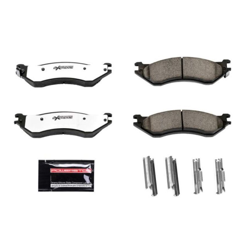 PowerStop Z36-702 PowerStop - Z36 Truck and SUV Carbon-Fiber Ceramic Brake Pads with Hardware Kit