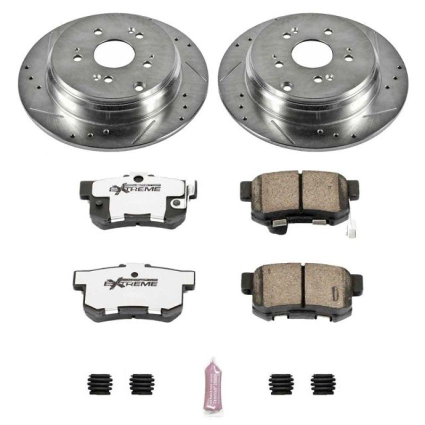 PowerStop K3098-26 Z26 Street Performance Ceramic Brake Pad and Drilled & Slotted Rotor Kit