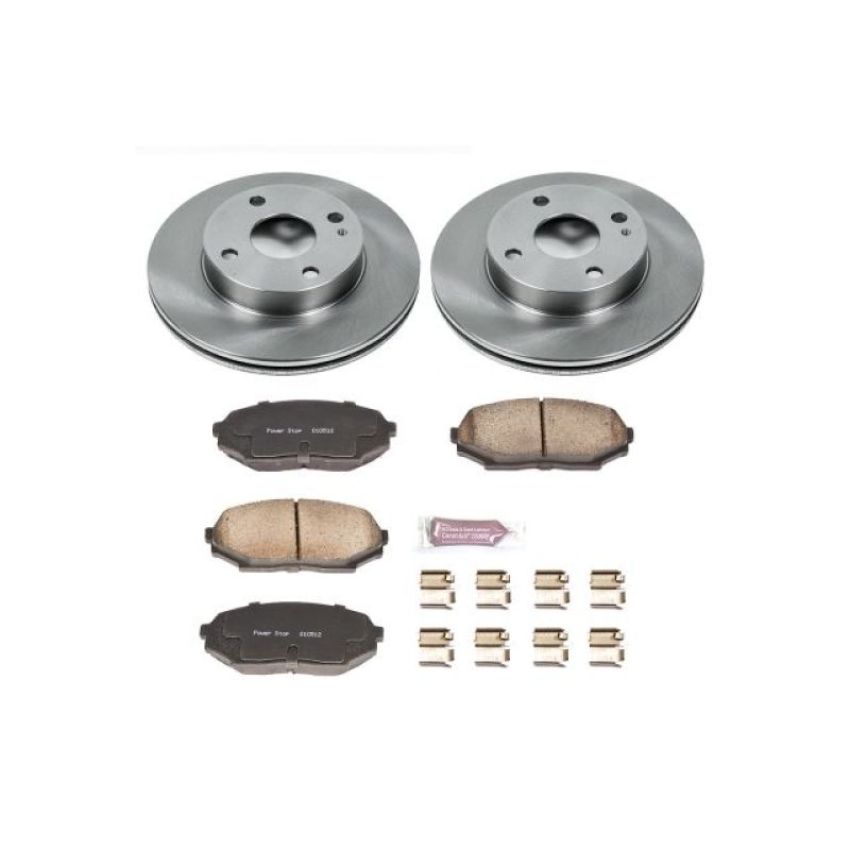 PowerStop KOE717 OE Stock Replacement Low-Dust Ceramic Brake Pad and Rotor Kit