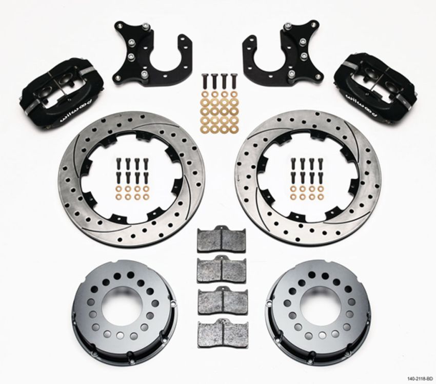 Wilwood 140-2118-BD Forged Dynalite P/S Rear Kit Drilled Rotor New Big Ford 2.50in Offset