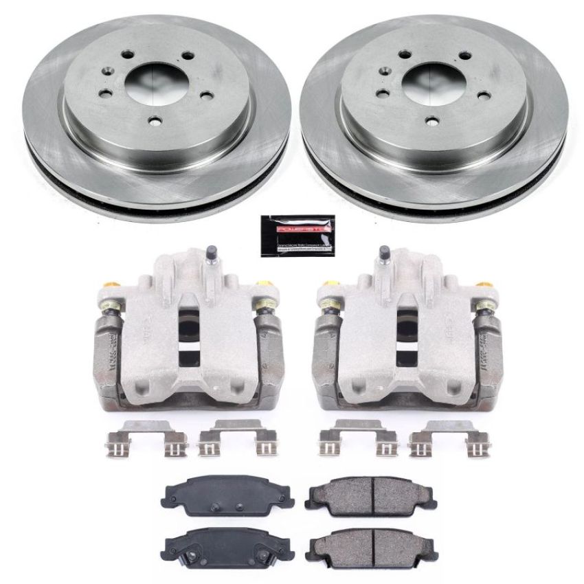 PowerStop KCOE1425 OE Stock Replacement Low-Dust Ceramic Brake Pad, Rotor and Caliper Kit