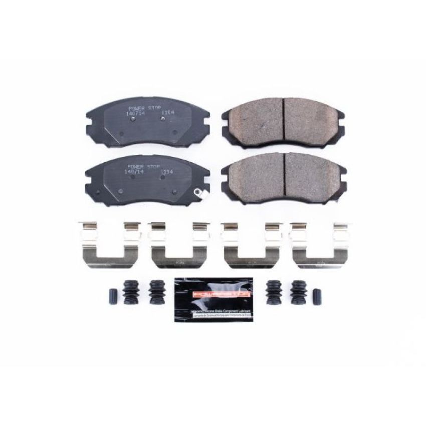 PowerStop Z23-1104 PowerStop - Z23 Daily Driver Carbon-Fiber Ceramic Brake Pads with Hardware Kit
