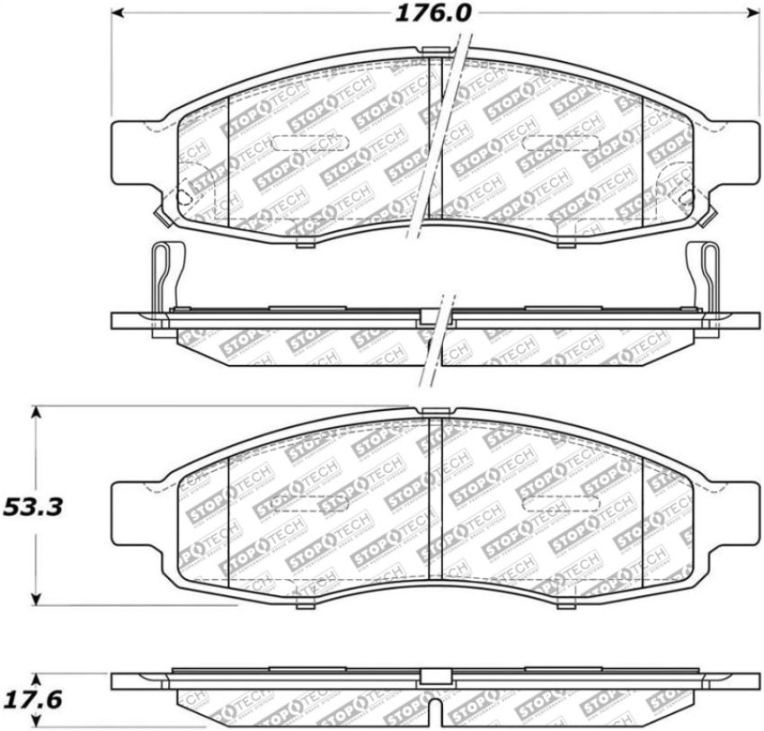Stoptech 305.11830 Street Select Brake Pads - Rear