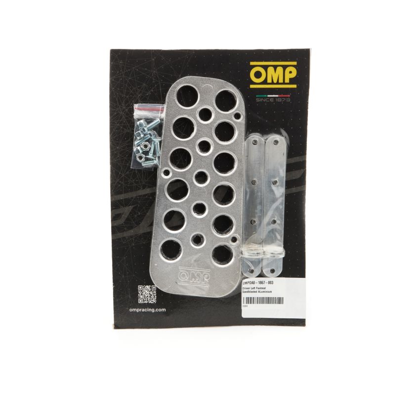 OMP RACING, INC. OMPOA0-1867-003 Driver Left Footrest Sandblasted ALuminium