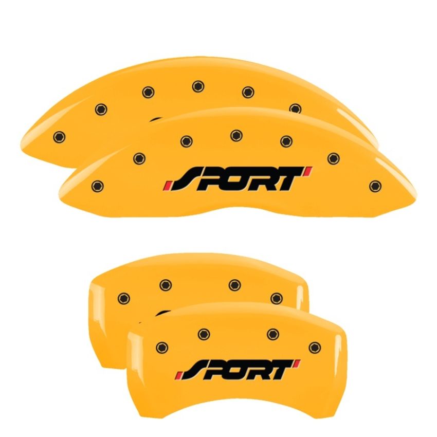 MGP 10229SSPOYL 4 Caliper Covers Engraved Front & Rear SPORT Yellow finish black ch