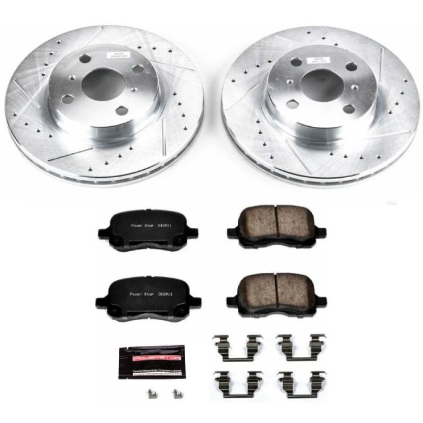 PowerStop K1152 Z23 Daily Driver Carbon-Fiber Ceramic Brake Pad and Drilled & Slotted Rotor Kit
