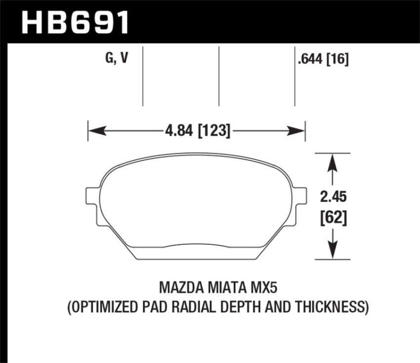 Hawk Performance HB691G.644 DTC-60 Disc Brake Pad