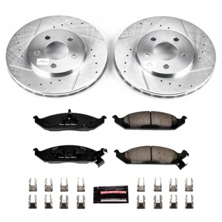 PowerStop K1676 Z23 Daily Driver Carbon-Fiber Ceramic Brake Pad and Drilled & Slotted Rotor Kit