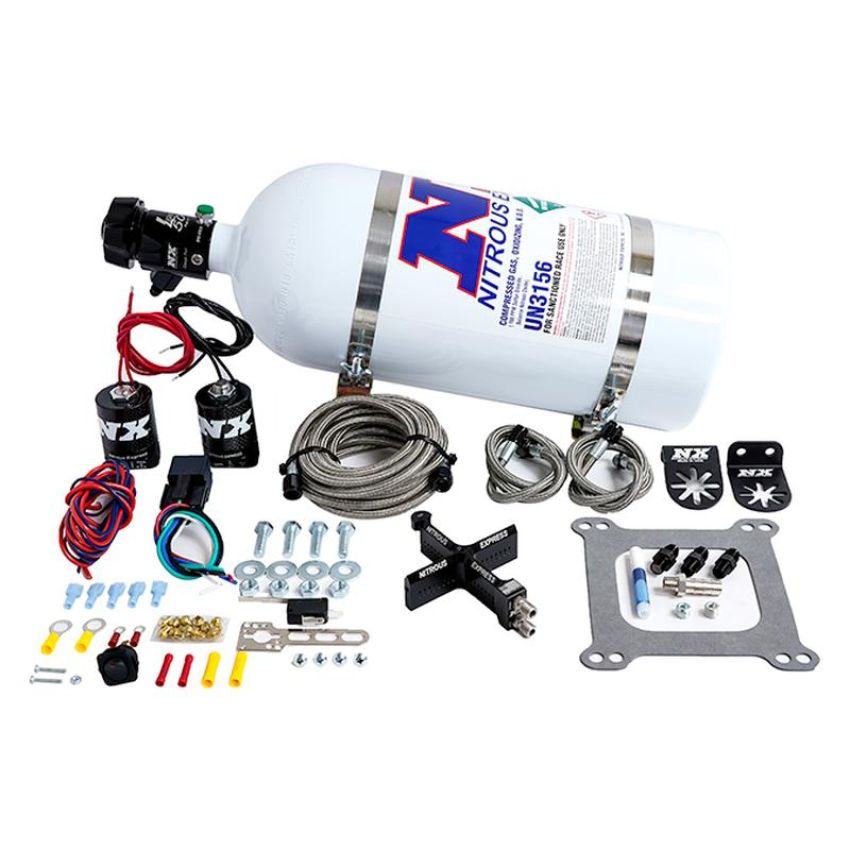 Nitrous Express 63541-10 4150 Covert Crossbar Plate System, Pro Power 100-500Hp (10# Bottle)