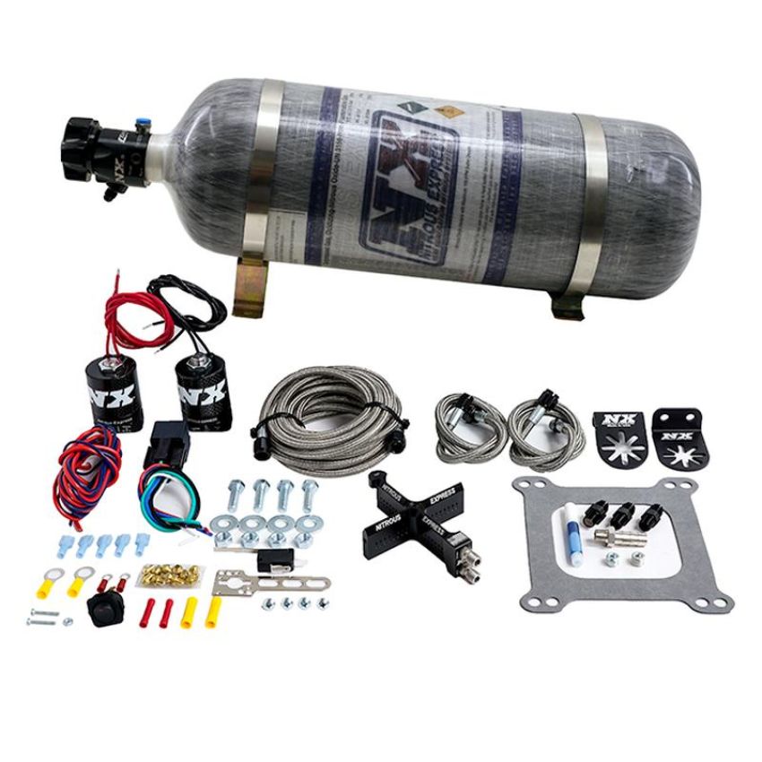 Nitrous Express 63541-12 4150 Covert Crossbar Plate System, Pro Power 100-500Hp ( 12#Bottle)
