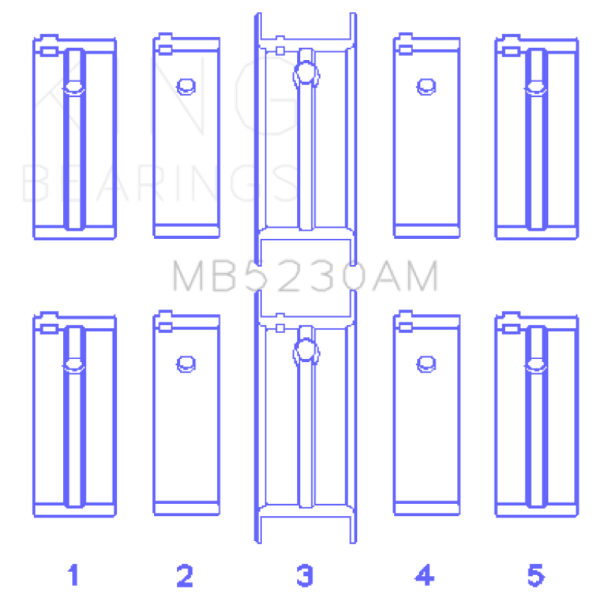King Engine Bearings MB5230AM0.75 Nissan E15/E16/E13/E15ET (Size +0.75mm) Main Bearing Set