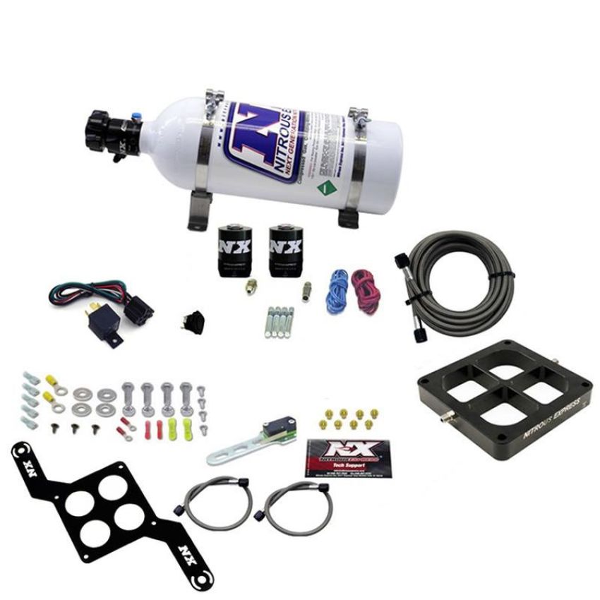 Nitrous Express 63070-05 DOMINATOR SINGLE ENTRY BILLET CROSSBAR STAGE 6, (50-300HP) W/5LB BOTTLE