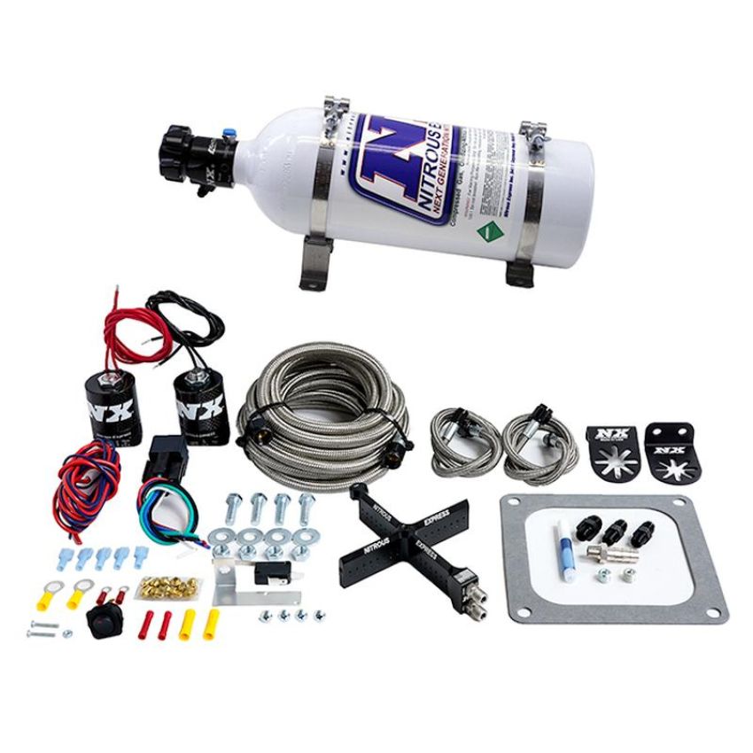 Nitrous Express 63071-05 4500 Covert Crossbar Plate System, Stage 6 50-300Hp (5# Bottle)