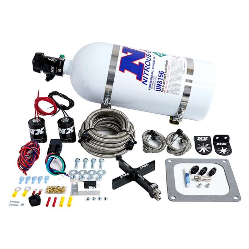 Nitrous Express 63071-10 4500 Covert Crossbar Plate System, Stage 6 50-300Hp (10# Bottle)
