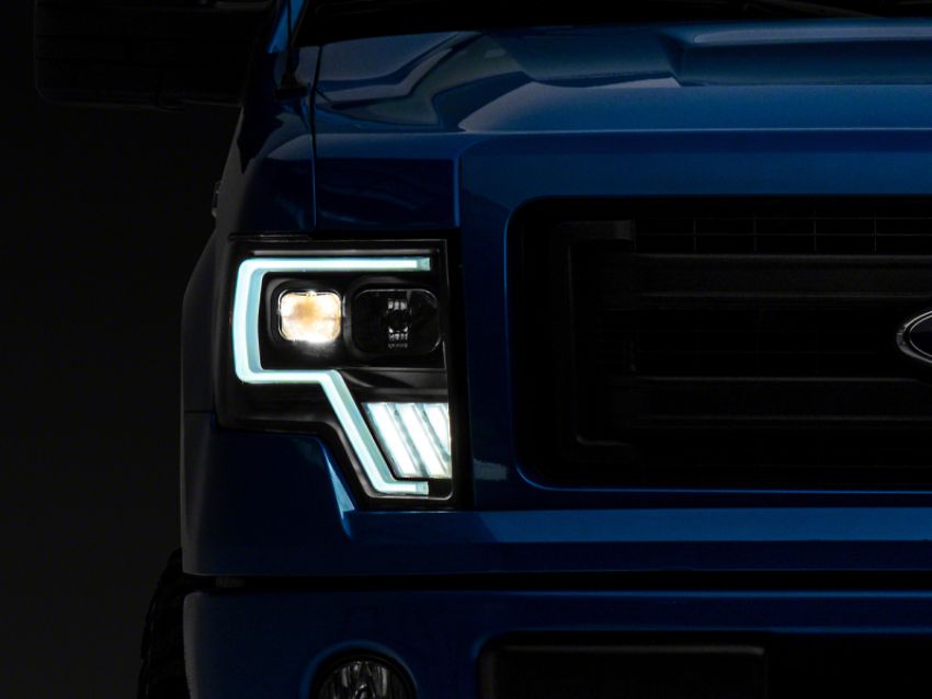 Raxiom T546755 09-14 Ford F-150 Axial G4 Light Bar Switchback Projector Headlights- Blk Housing (Clear Lens)
