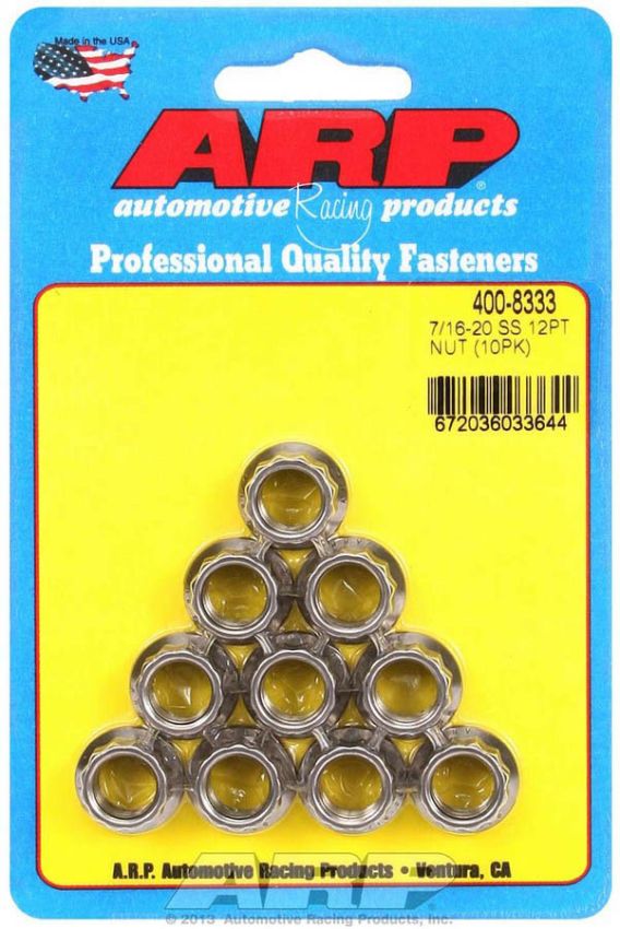 ARP ARP400-8333 S/S 12pt. Nuts - 7/16-20 (10)