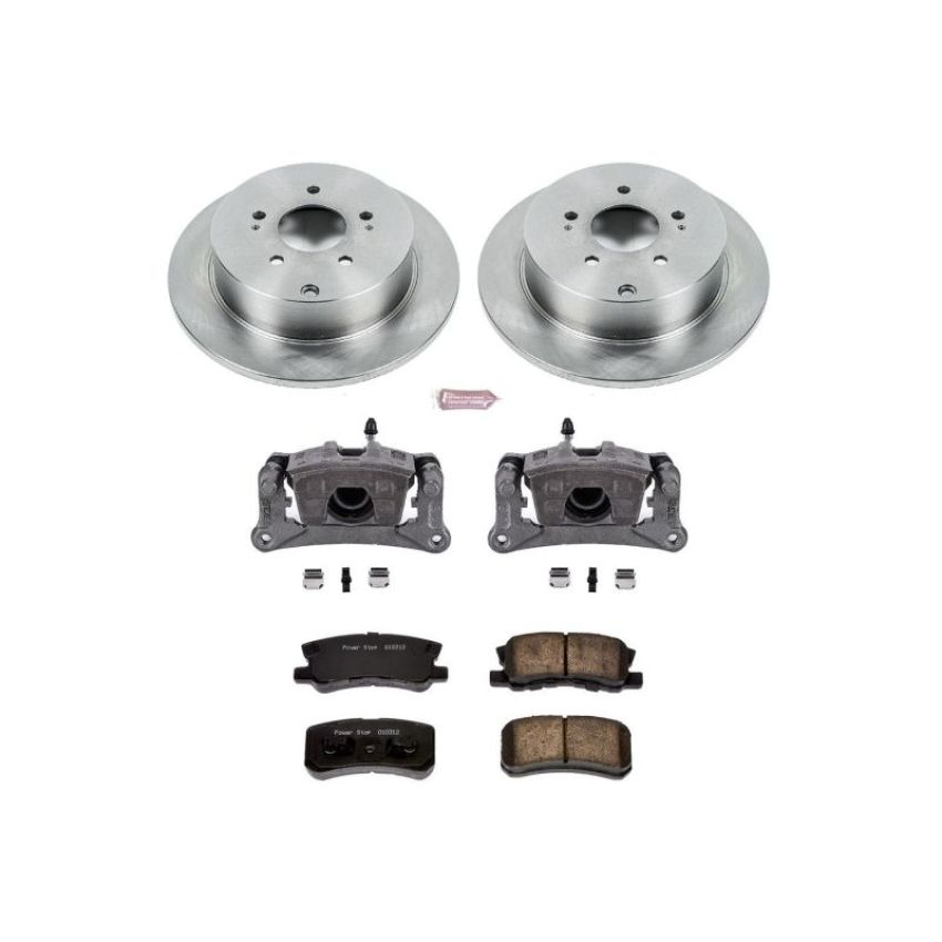 PowerStop KCOE5260 OE Stock Replacement Low-Dust Ceramic Brake Pad, Rotor and Caliper Kit