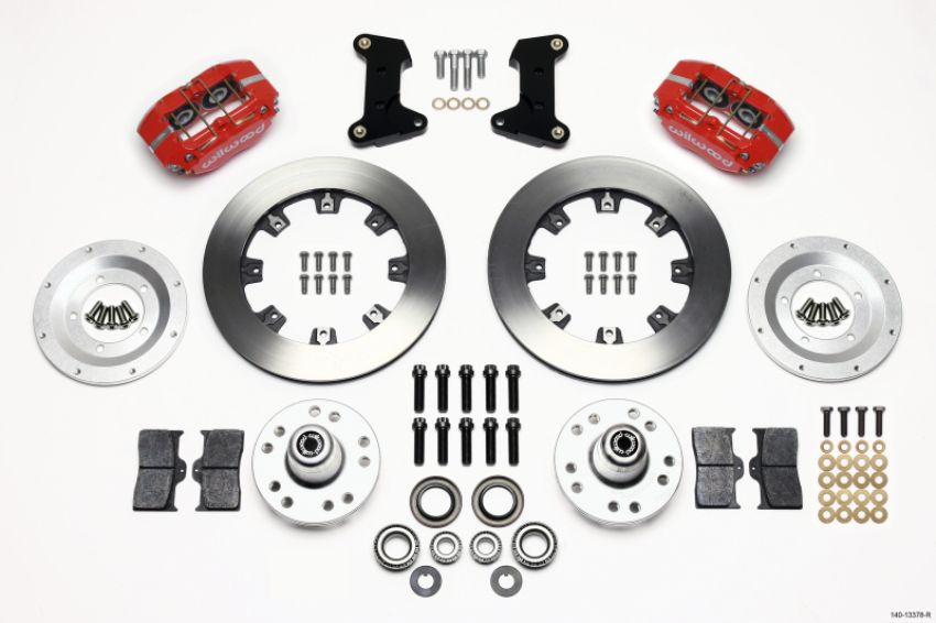 Wilwood 140-13378-R Dynapro Dust-Boot Front Kit 12.19in Red 74-80 Pinto/Mustang II Disc Spindle only