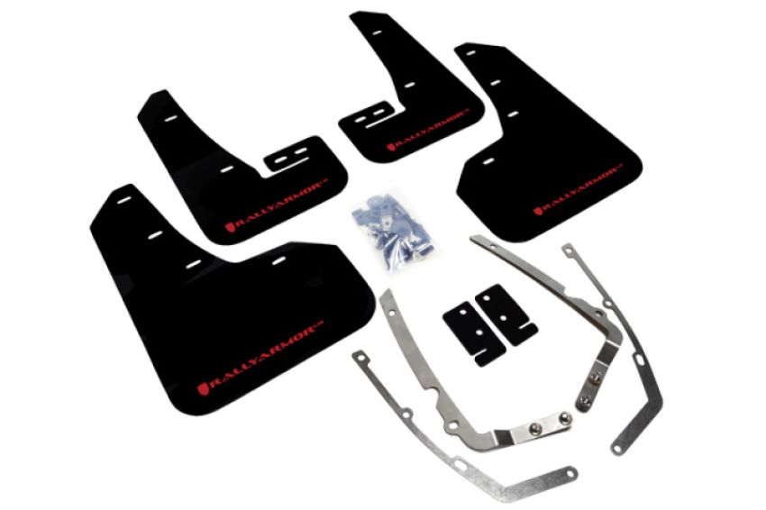 Rally Armor MF37-UR-BLK/RD Black Mud Flap/Red Logo