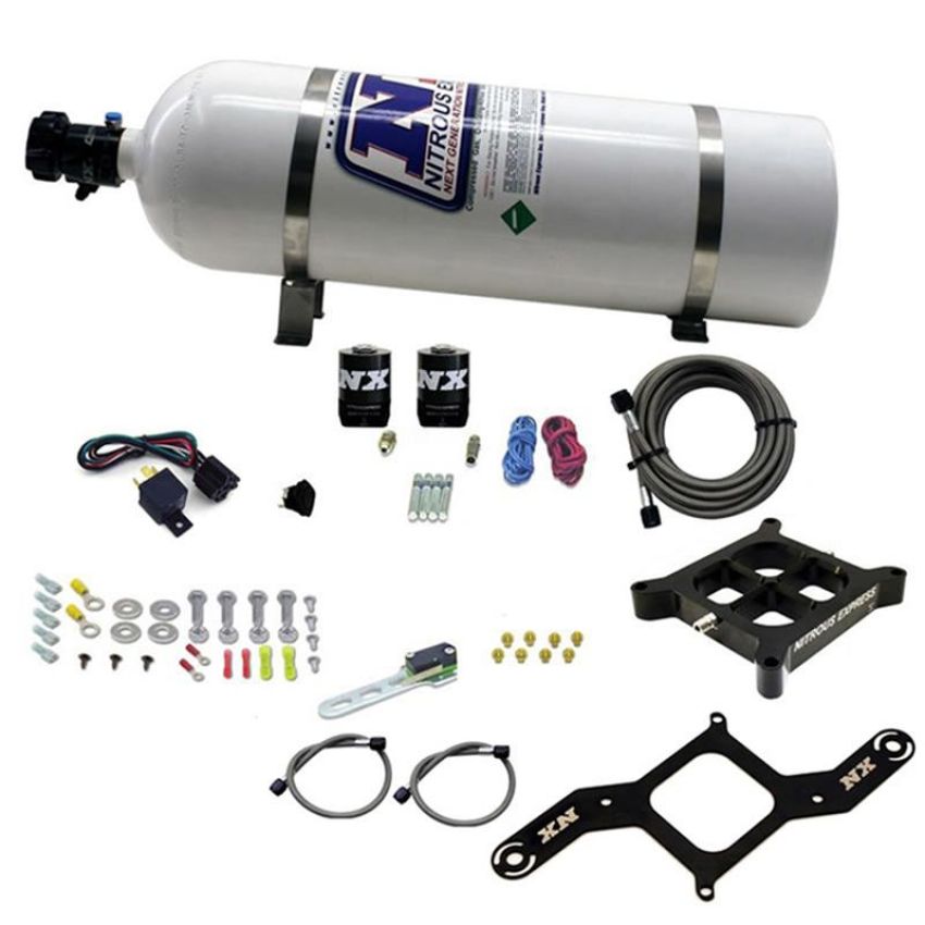 Nitrous Express 63571-15 4500 Covert Crossbar Plate System, Pro Power 100-500Hp (15# Bottle)
