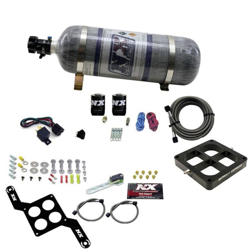 Nitrous Express 63570-12 DOMINATOR SINGLE ENTRY BILLET CROSSBAR, PRO POWER (100-500HP) W/COMPOSITE BOTTLE
