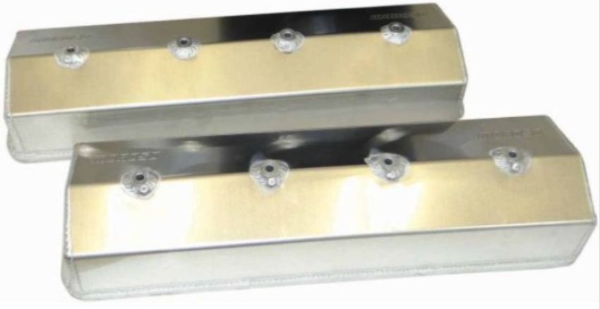 Moroso 68025 Chevrolet Small Block (w/Centerbolt Style Heads) Valve Cover - Aluminum - Pair