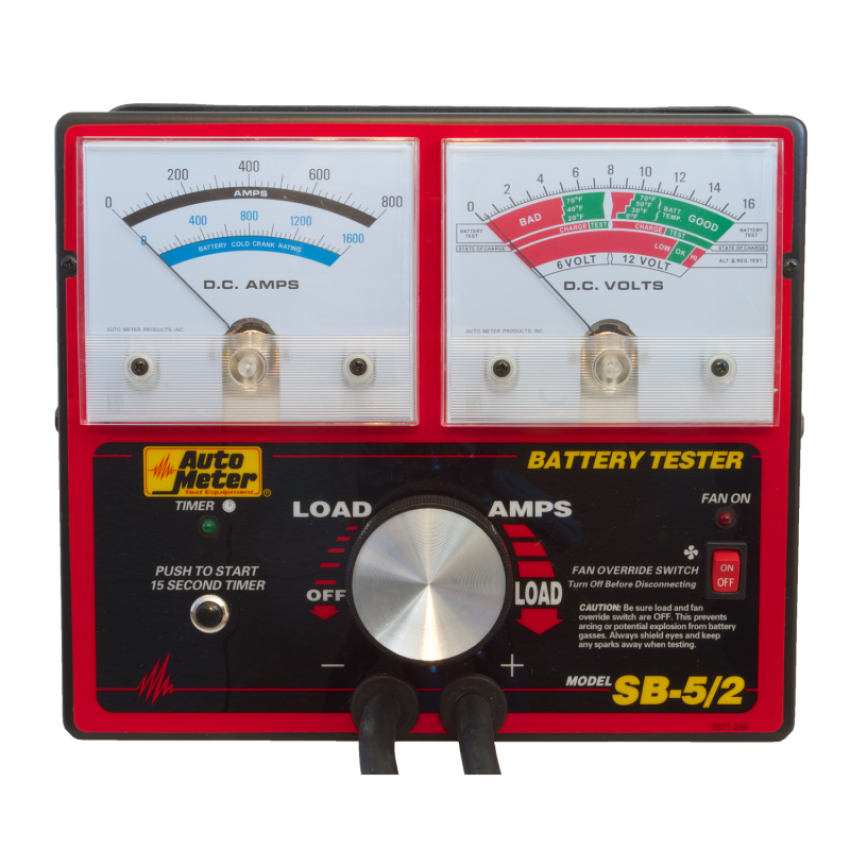 AutoMeter SB-5/2 BATTERY TESTER, 800 AMP W/UNLOADER