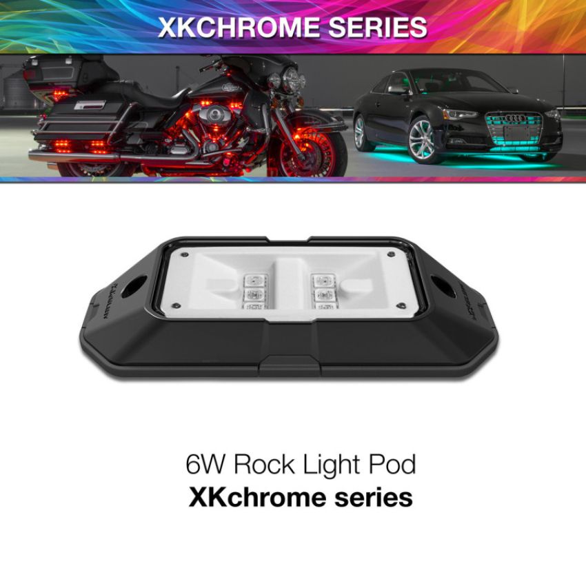 XKGLOW XK-ROCK XK Glow XKchrome Low Profile Ultra Bright Rock Light Pod 6W