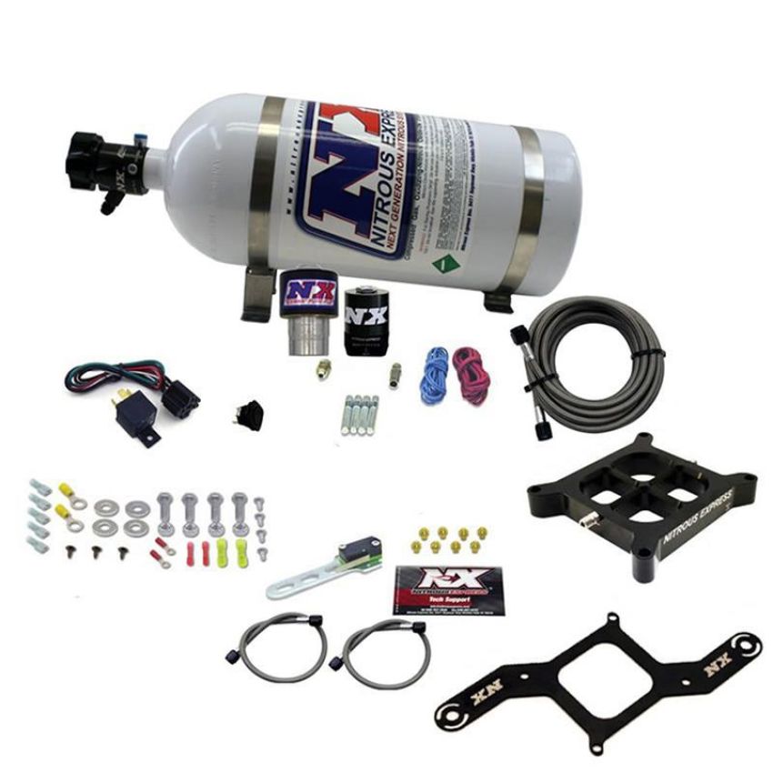 Nitrous Express 63940-10 SINGLE ENTRY CROSSBAR RNC .178 250-650HP (4150 FLANGE) W/10LB BOTTLE