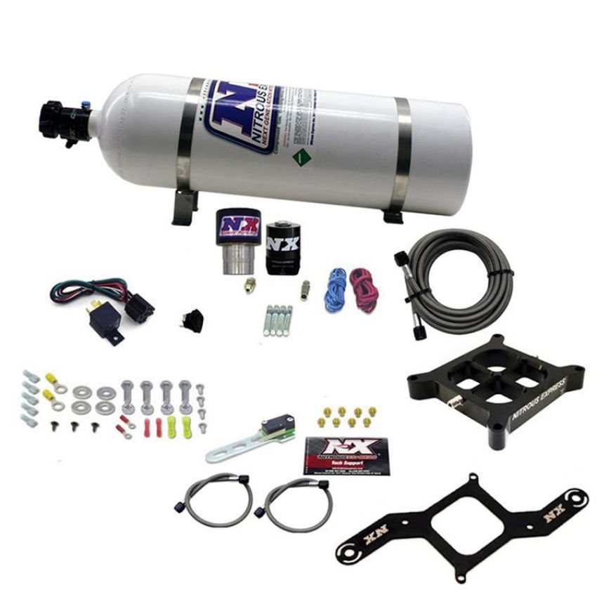 Nitrous Express 63940-15 SINGLE ENTRY CROSSBAR RNC .178 250-650HP (4150 FLANGE) W/15LB BOTTLE