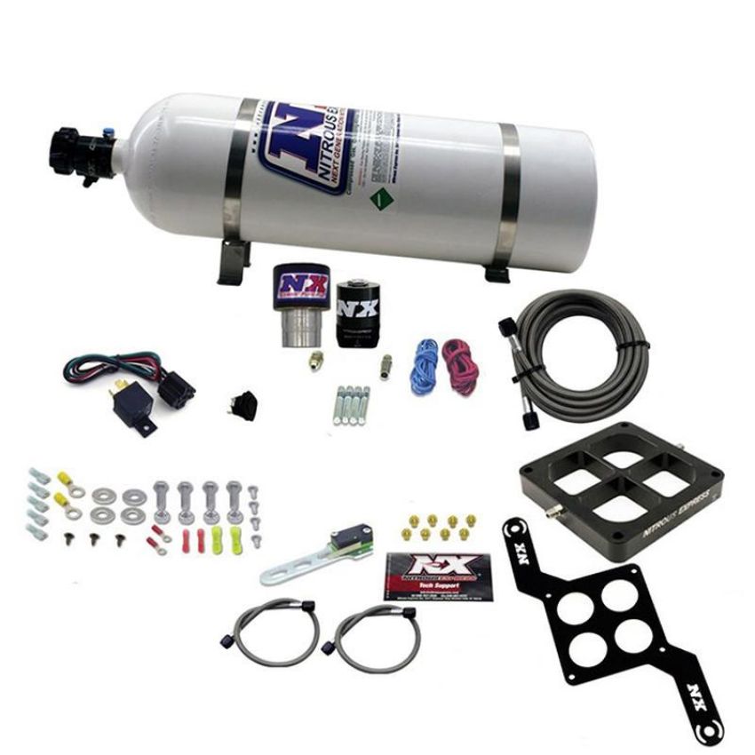 Nitrous Express 63970-15 SINGLE ENTRY CROSSBAR RNC .178 250-650HP (4500 FLANGE) W/15LB BOTTLE