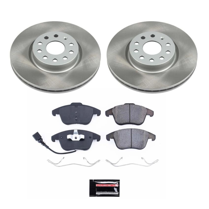 PowerStop SC2963 Semi-Coated Rotor and Low-Dust Ceramic Brake Pad Kit