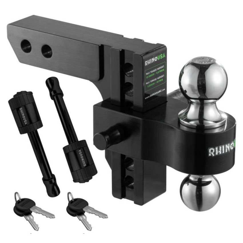 Rhino USA RG-HTDROP2-BLK 6In Heavy Duty Drop Hitch - 2In (Black)