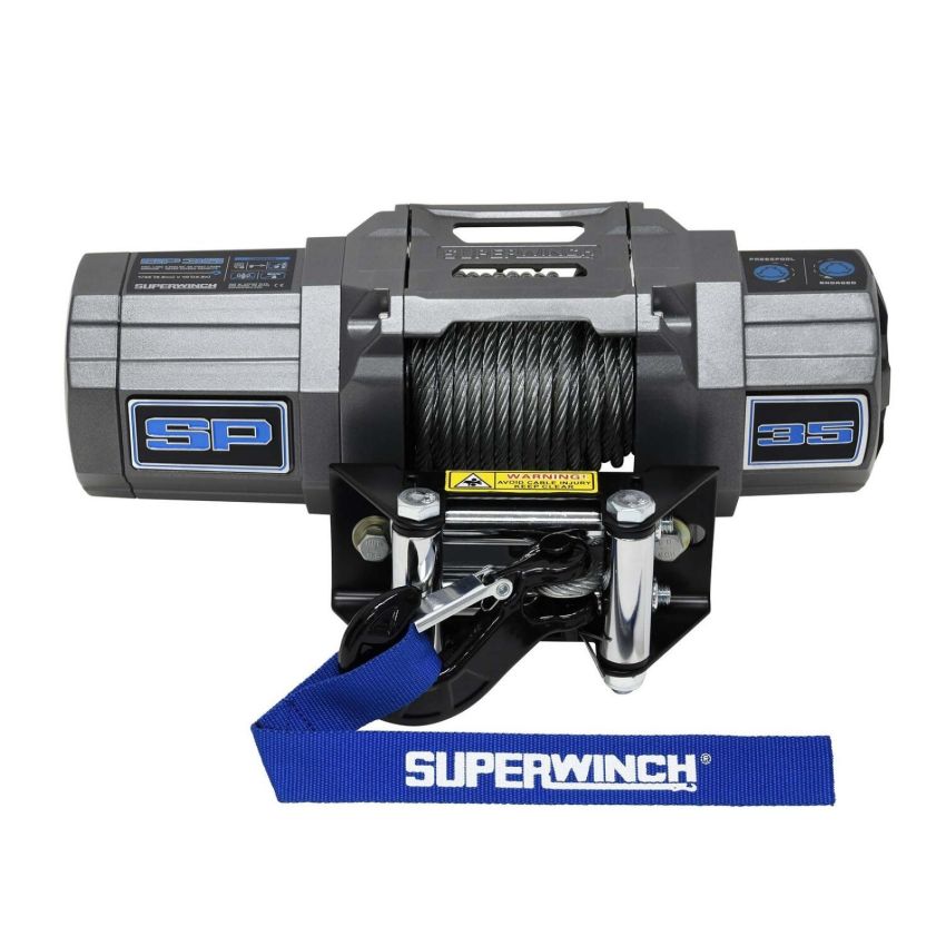 Superwinch 1135240 3500 LBS 12V DC 7/32in x 40ft Steel Rope Roller Fairlead SP 35 Winch