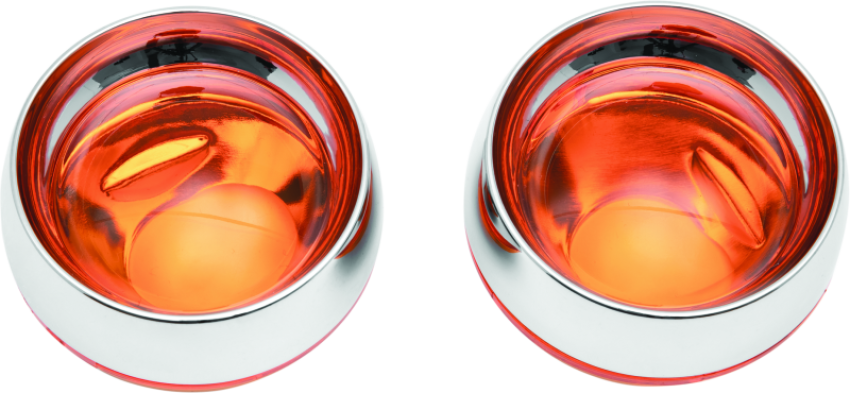 Kuryakyn 2268 Deep Dish Bezels With Amber Lenses