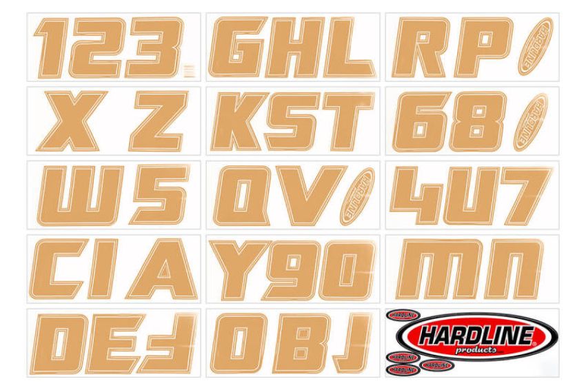 Hardline Brown900 Boat Lettering Registration Installation Kit 3 in. - 900 Brown