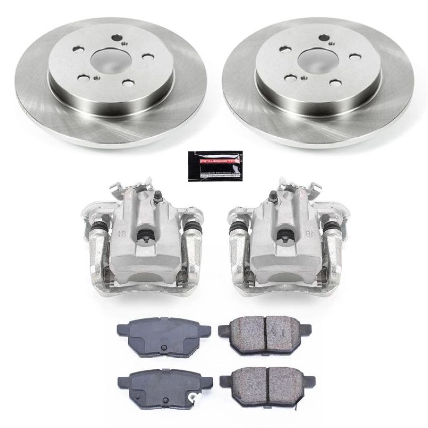 PowerStop KCOE5503 OE Stock Replacement Low-Dust Ceramic Brake Pad, Rotor and Caliper Kit