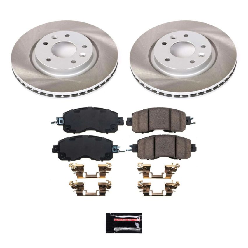 PowerStop SC7215 Semi-Coated Rotor and Low-Dust Ceramic Brake Pad Kit