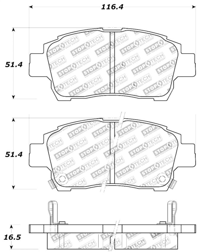 Stoptech 309.08230 Performance 00-05 Celica GT-S Rear Brake Pads