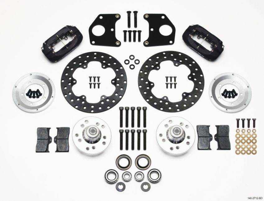 Wilwood 140-2712-BD Forged Dynalite Front Drag Kit Drilled Rotor CPD 62-72 B 62-72 E w/9in Drum