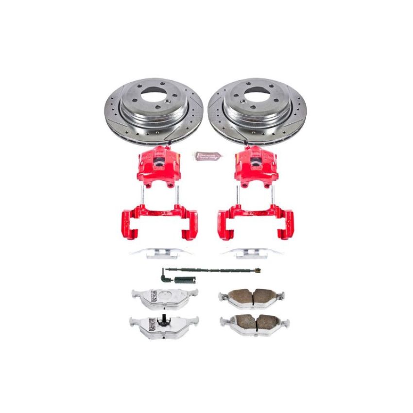 PowerStop KC2970-26 Z26 Street Performance Ceramic Brake Pad, Drilled Slotted Rotor, and Caliper Kit