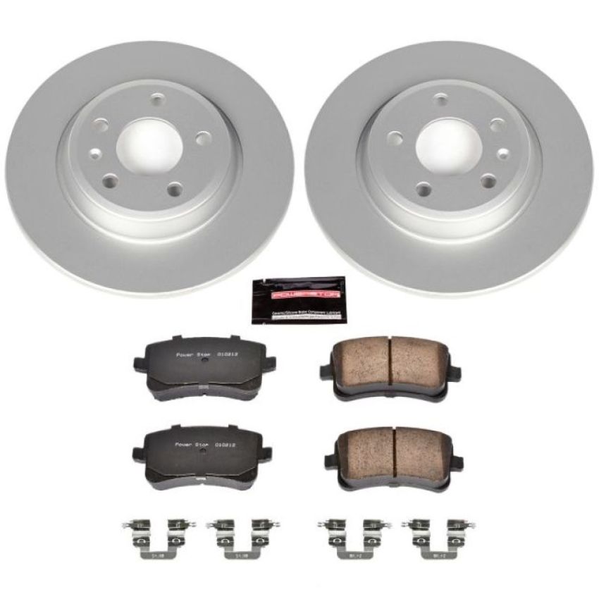 PowerStop CRK4745 Genuine Geomet Coated Rotor and Carbon-Fiber Ceramic Brake Pad Kit