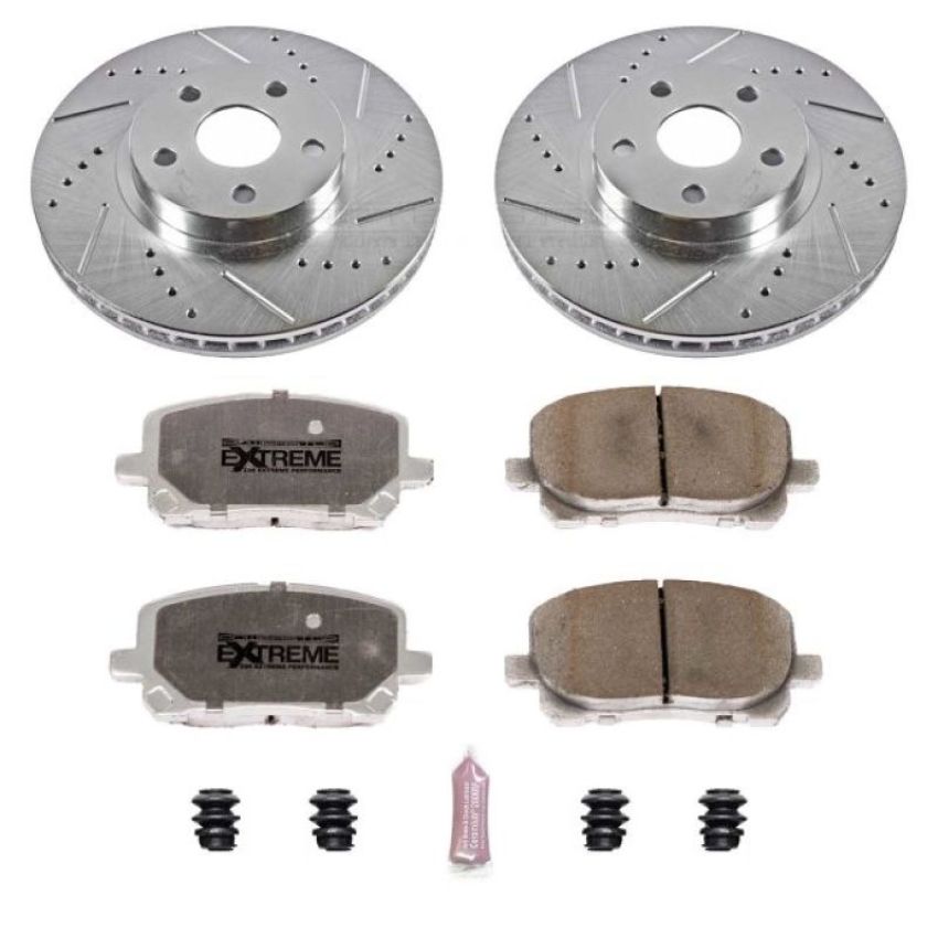 PowerStop K2316-26 Z26 Street Performance Ceramic Brake Pad and Drilled & Slotted Rotor Kit