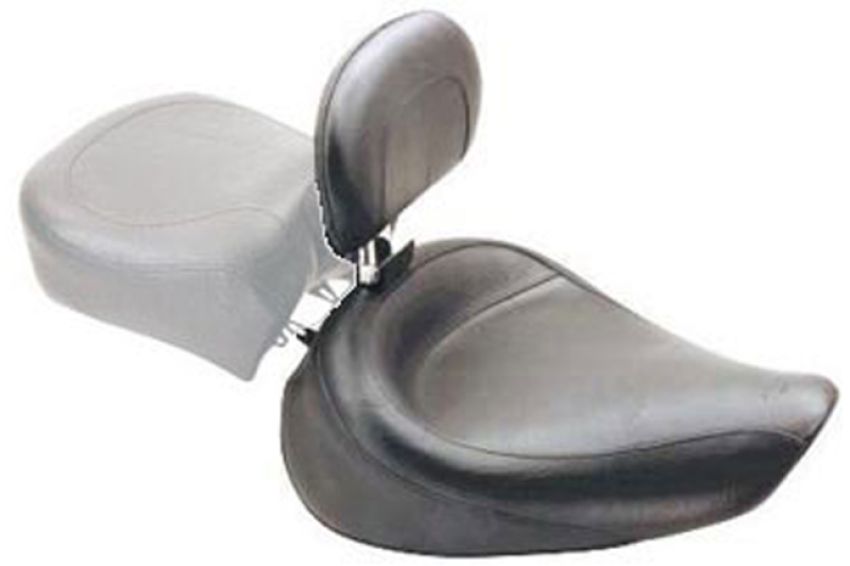 Mustang Motorcycle 79358 Mustang 06-17 Harley Dyna Wide Touring Solo Seat w/ Driver Backrest - Black
