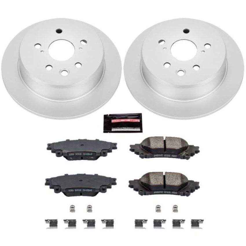 PowerStop CRK6930 Genuine Geomet Coated Rotor and Low-Dust Ceramic Brake Pad Kit