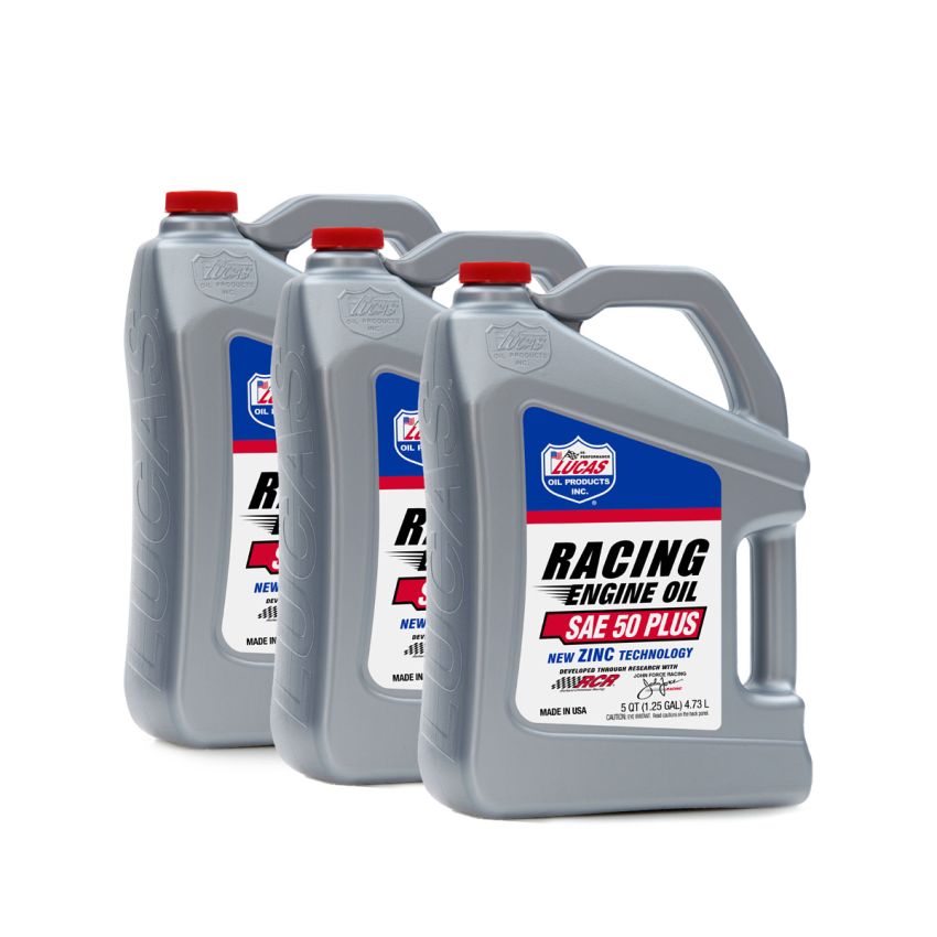 LUCAS OIL LUC10347-3 50 Plus Racing Motor Oil Case 3 x 5 Quart Bottles