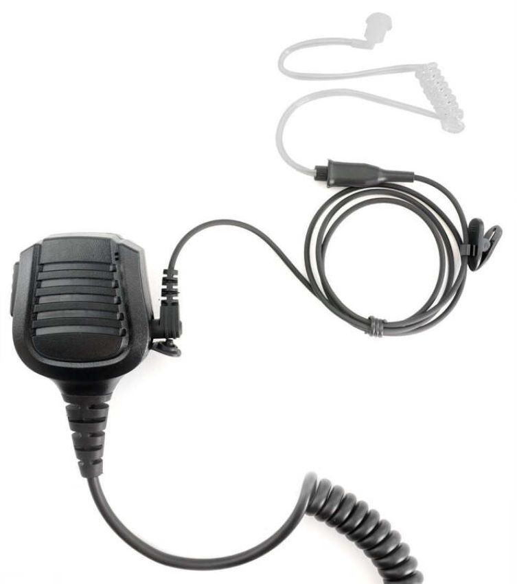 Rugged Radios PATROL-PACK-R1 PATROL Moto Kit - Ear Piece and Hand Mic With R1 (Blue) - Business Band Radio