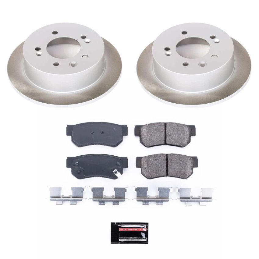PowerStop SC5210 Semi-Coated Rotor and Low-Dust Ceramic Brake Pad Kit