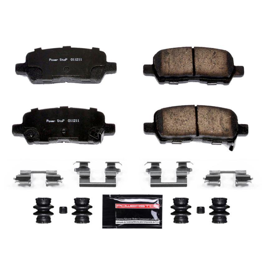 PowerStop Z23-999 PowerStop - Z23 Daily Driver Carbon-Fiber Ceramic Brake Pads with Hardware Kit